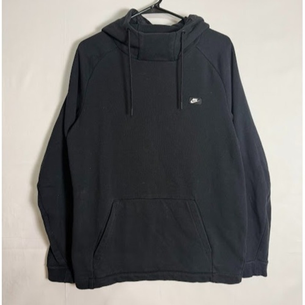 Nike Red Tag Hooded Pullover Hoodie Mens Size L Black Box Logo Sweatshirt